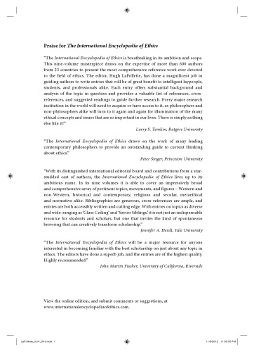 The international encyclopedia of ethics / Volume 3, D-Fal