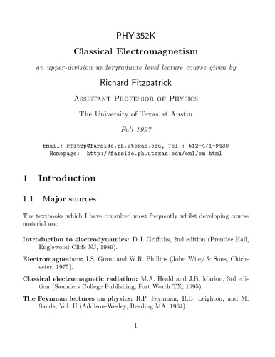 Classical Electromagnetism