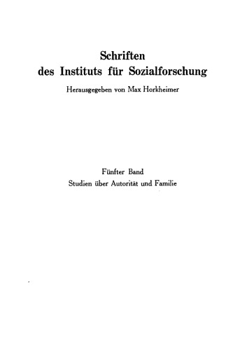 Studien über Autorität und Familie