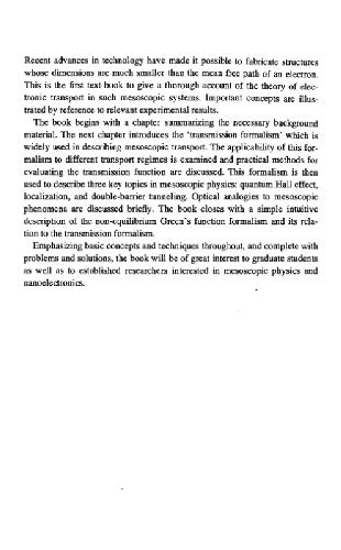 Datta. Electronic transport in mesoscopic systems
