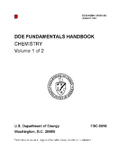 DOE fundamentals handbook. Chemistry