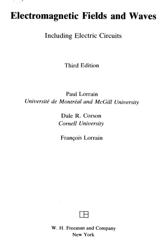 Electromagnetic fields and waves: including electric circuits