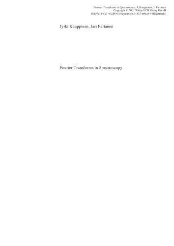 Fourier Transforms In Spectroscopy