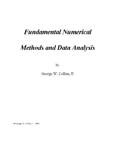 Fundamental Numerical Methods and Data Analysis