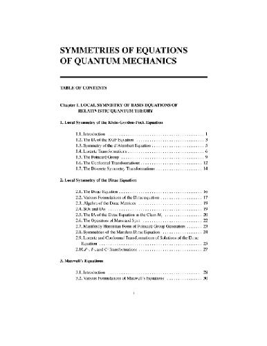 Symmetries of Equations of Quantum Mechanics 