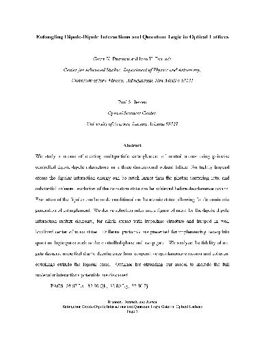 Entangling Dipole-Dipole Interactions and Quantum Logic in Optical Lattices