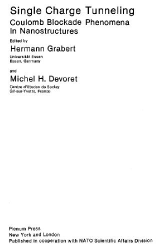 Single charge tunneling: Coulomb blockade phenomena in nanostructures