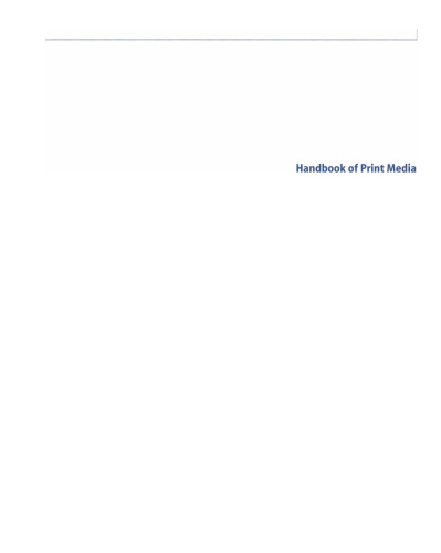Handbook of Print Media: Technologies and Production Methods
