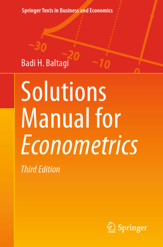 Solutions Manual for Econometrics