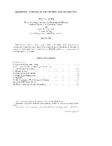 Isometric Actions of Lie Groups and Invariants