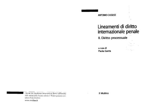 Lineamenti di diritto internazionale penale vol. 2 - Diritto processuale