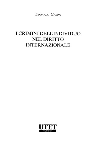 I crimini dell'individuo nel diritto internazionale