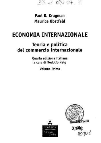 Economia internazionale vol. 1 - Teoria e politica del commercio internazionale
