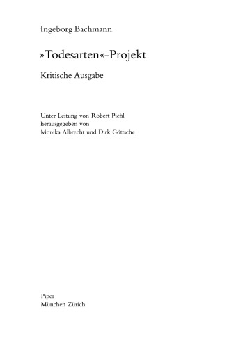 Todesarten-Projekt. Kritische Ausgabe: Band 3.1