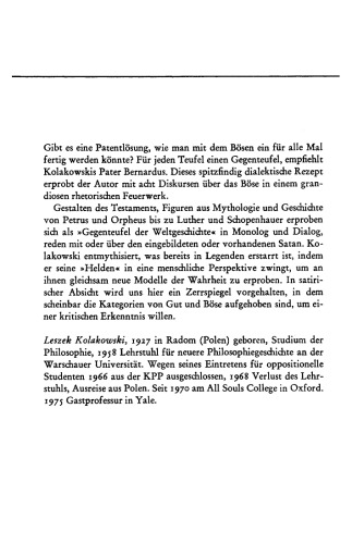 Gespräche mit dem Teufel. Acht Diskurse über das Böse.