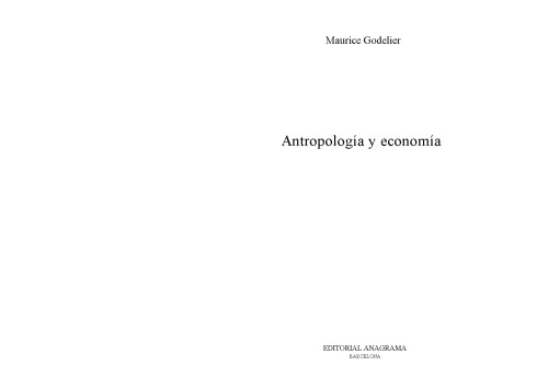 Antropología y economía