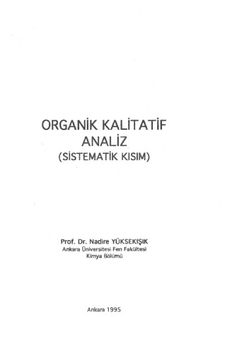 Organik Kalitatif Analiz