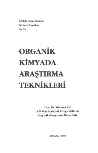 Organik Kimyada Araştırma Teknikleri