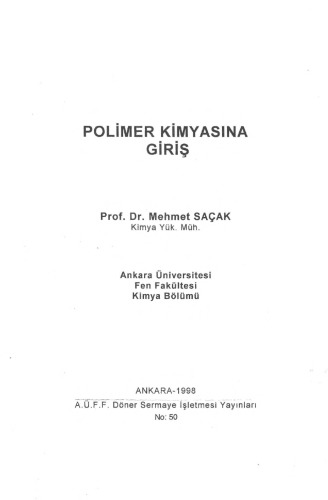 Polimer Kimyasına Giriş