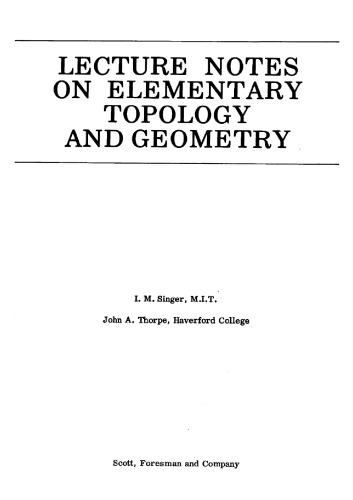 Lecture Notes On Elementary Topology And Geometry