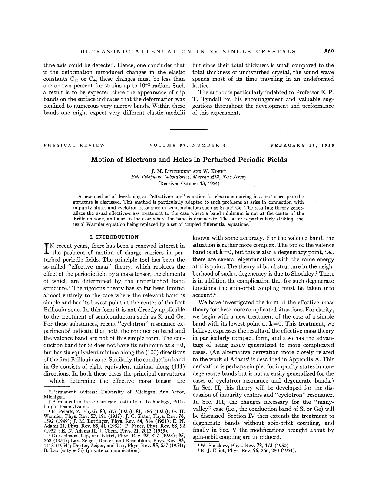 Motion of Electrons and Holes in Perturbed Periodis Fields