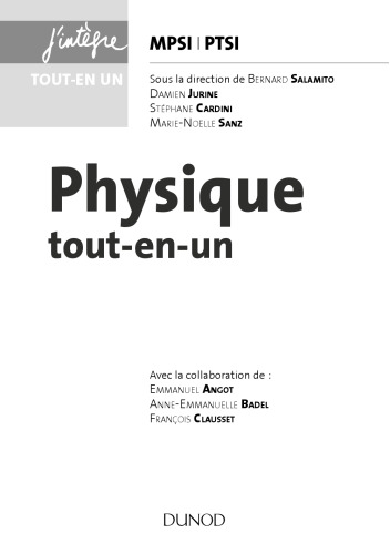 Physique MPSI PTSI Tout-en-un