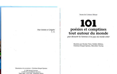 101 poésies et comptines tout autour du monde