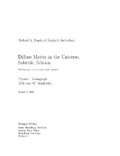 Sutherland. Diffuse Matter in the Universe