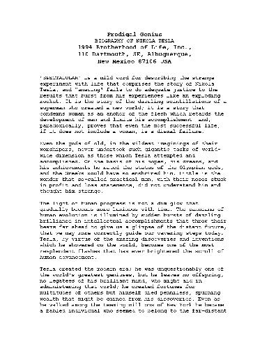 Prodigal Genius: The Life of Nikola Tesla