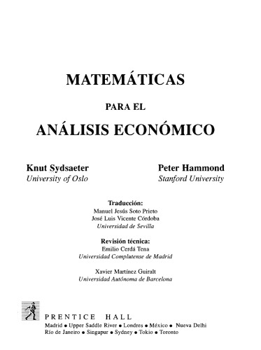 Matemáticas para el análisis económico