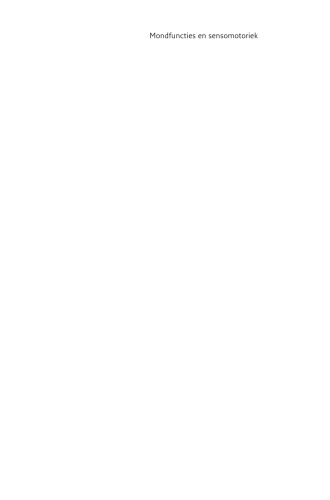 Mondfuncties en sensomotoriek: Handboek Stem–, Spraak– en Taalpathologie 4