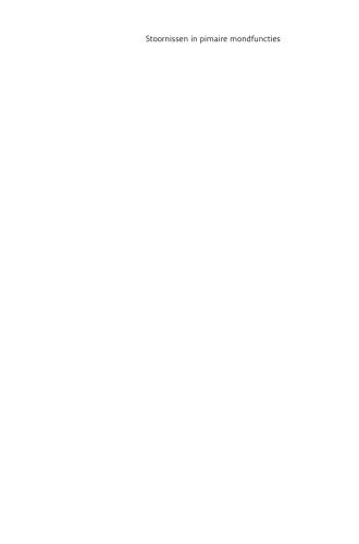 Stoornissen in pimaire mondfuncties: Handboek Stem–, Spraak– en Taalpathologie 12