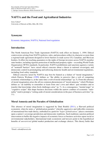 Encyclopedia of Food and Agricultural Ethics