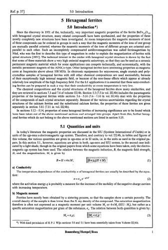 Part C: Hexagonal Ferrites. Special Lanthanide and Actinide Compounds