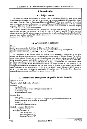 Elements, Borides, Carbides, Hydrides