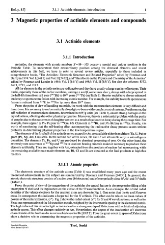 Actinide Elements and their Compounds with other Elements. Part 1