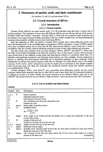 Crystallographic and Structural Data II