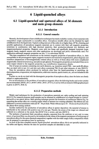 Liquid-quenched Alloys