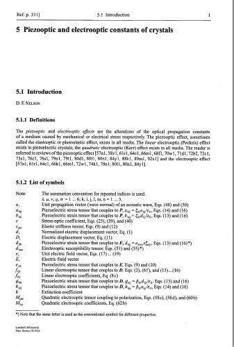 Piezooptic and Electrooptic Constants