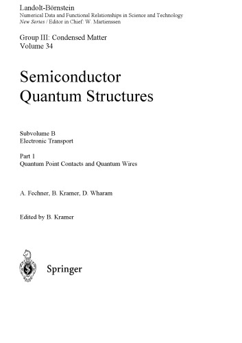 Electronic Transport. Part 1: Quantum Point Contacts and Quantum Wires