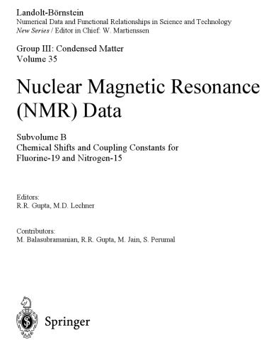 Chemical Shifts and Coupling Constants for Fluorine-19 and Nitrogen-15