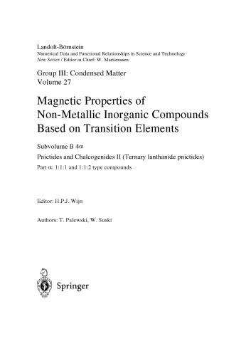 Pnictides and Chalcogenides II (Ternary Lanthanide Pnictides). Part a: 1:1:1 and 1:1:2 Type Compounds