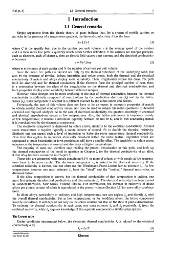 Thermal Conductivity of Pure Metals and Alloys
