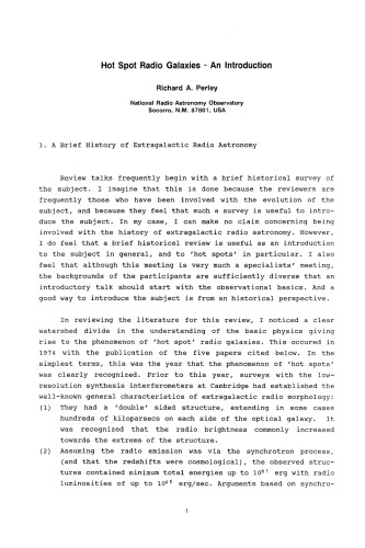 Hot Spots in Extragalactic Radio Sources: Proceedings of a Workshop Held at Ringberg Castle, Tegernsee, FRG, February 8–12, 1988