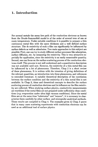 Surface Scatterng Experiments with Conduction Electrons