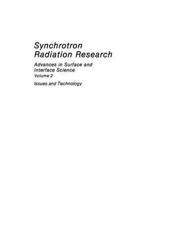 Synchrotron Radiation Research: Advances in Surface and Interface Science