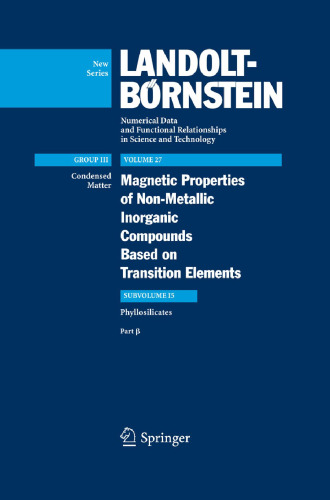 Magnetic Properties of Non-Metallic Inorganic Compounds Based on Transition Elements