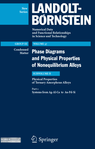 Physical Properties of Ternary Amorphous Alloys. Part 1: Systems from Ag-Al-Ca to Au-Pd-Si
