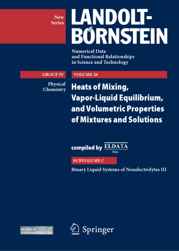 Binary Liquid Systems of Nonelectrolytes III