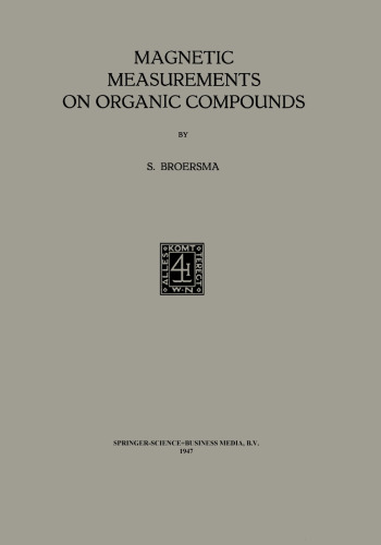 Magnetic Measurements on Organic Compounds